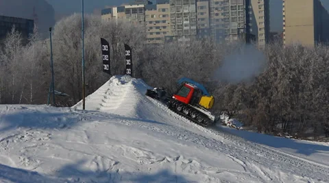 Snowboarder jumps trick Stock Footage 35498687