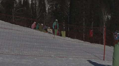 Snowboarder jumps trick Stock Footage 47835020