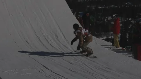 Snowboarder jumps trick Stock Footage 47841663