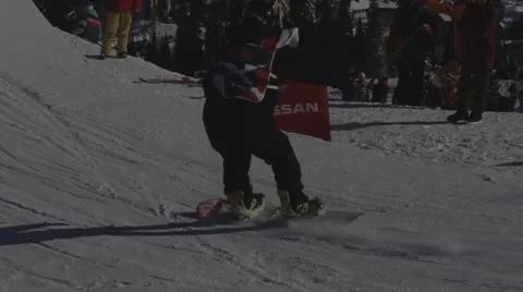 Snowboarder jumps trick Video stock 47841808