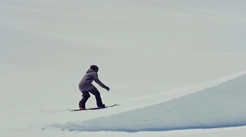 Snowboarder Kicker Method 96FPS FHD Stock Footage 49639976