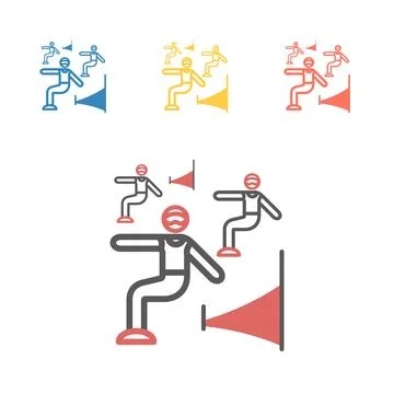 Snowboarder line icon. Vector signs for web graphics Stock Illustration