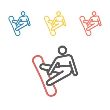 Snowboarder line icon. Vector signs for web graphics Stock Illustration