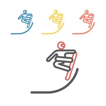 Snowboarder line icon. Vector signs for web graphics Stock Illustration
