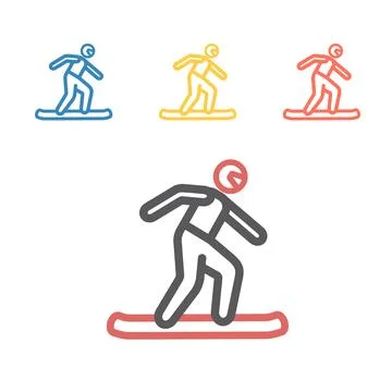 Snowboarder line icon. Vector signs for web graphics Stock Illustration