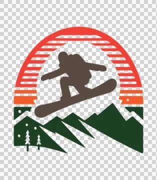 Snowboarder in the Mountains vector design Ilustração Stock