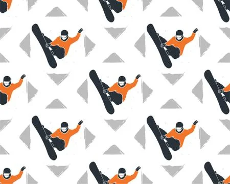 Snowboarder patter 스톡 일러스트