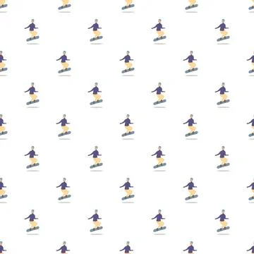 Snowboarder pattern design creating winter sports background イラスト素材