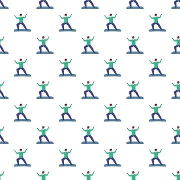 Snowboarder pattern with men on snowboards Stock Illustration