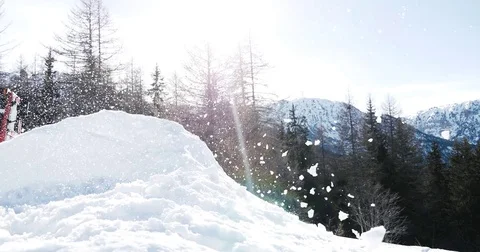 Snowboarder performing tricks Video stock 73234302