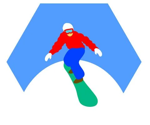 Snowboarder performs tricks on the board. Cartoon. Vector Illustrazione stock