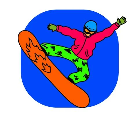 Snowboarder performs tricks on the board. Vector. Stock Illustration