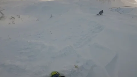Snowboarder on POV Stock Footage 126138965