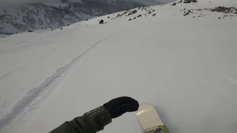Snowboarder on POV Stock Footage