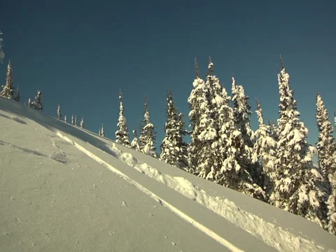 Snowboarder powder Stock Footage 6731955