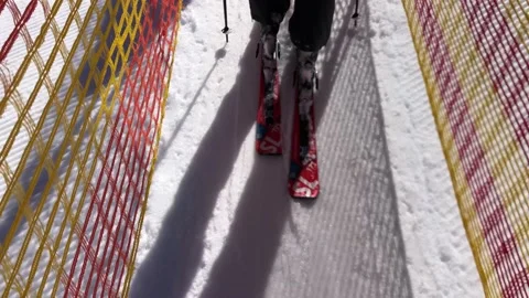 Snowboarder in queue at ski lift Stock Footage 155253153