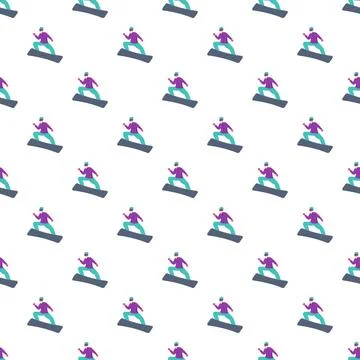 Snowboarder seamless pattern for winter sport activities イラスト素材