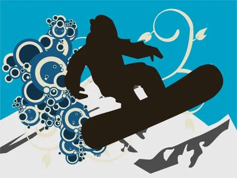 Snowboarder silhouette Stock Illustration