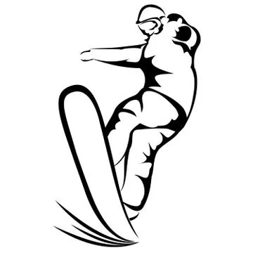 Snowboarder sketch Stock Illustration