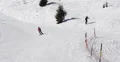 Snowboarder Skier Encounter Mountain Slope Snow Covered Winter Extreme Sport Day 4k or 4k+ Resolution