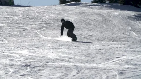 Snowboarder in slow motion Stock Footage 222362803