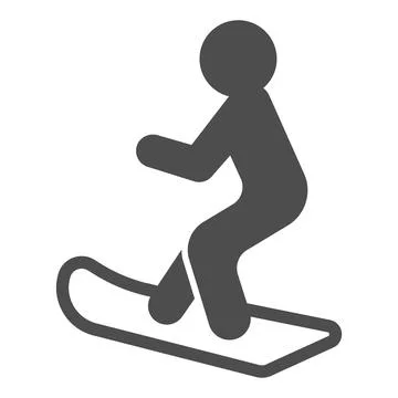 Snowboarder solid icon, Winter season concept, Man snowboarding sign on white イラスト素材