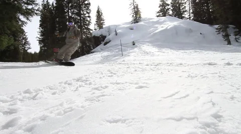 Snowboarder spray snow at camera Stock Footage 46832082