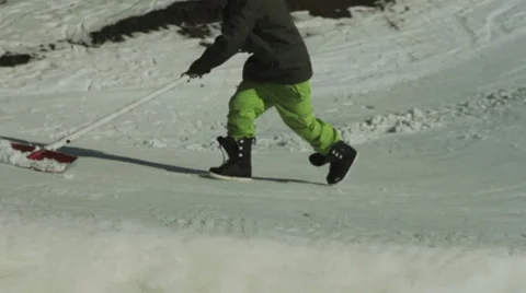 Snowboarder springboard clean Video stock 59828240