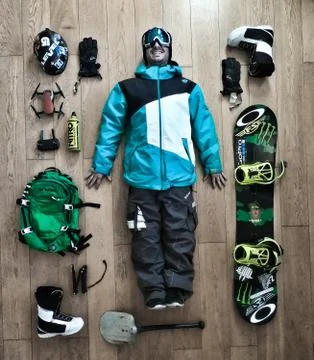 Snowboarder starter pack Foto stock
