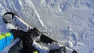 Snowboarder Strapping Board, Pov, Slow Motion Hd Stock Footage