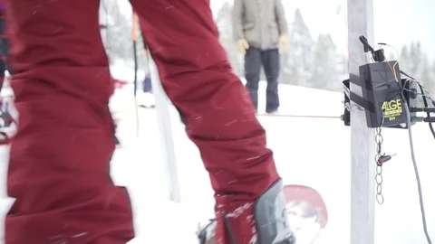 Snowboarder Taking Off 스톡 동영상 105933292