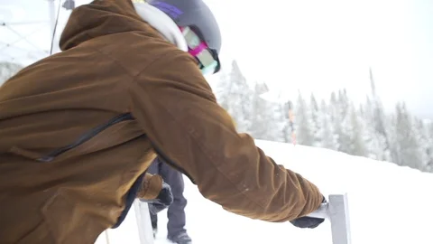 Snowboarder Taking Off In Slow Motion 스톡 동영상 105933260