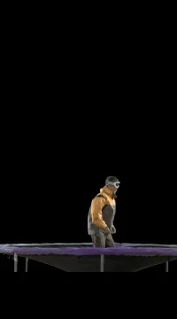 Snowboarder on trampoline. Stock Footage 79660