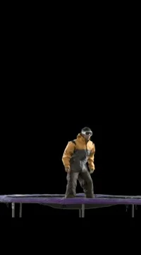 Snowboarder on trampoline. Stock Footage 79662