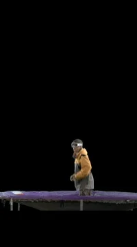 Snowboarder on trampoline. Stock Footage 79664