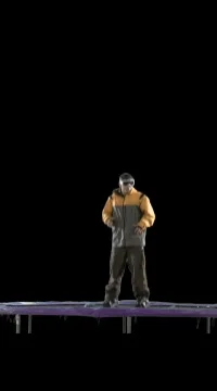 Snowboarder on trampoline. Stock Footage 79665