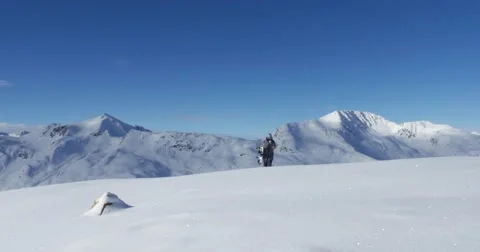 Snowboarder Walking And Getting Ready 4k Stock Footage 48467875