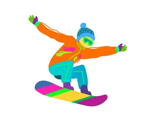 Snowboarder on a white background. Cartoon. Vector. Stock Illustration