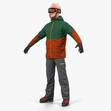 Snowboarder in Winter Sports Gear 3D Model