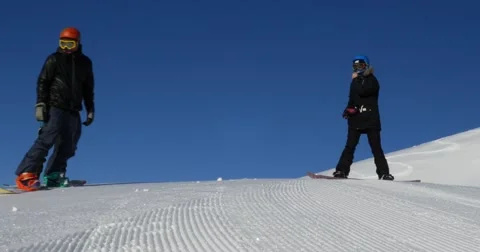 Snowboarders 4k Stock Footage 45038407