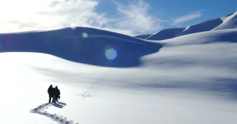 Snowboarders Going Uphill 4k Stock Footage 48467162