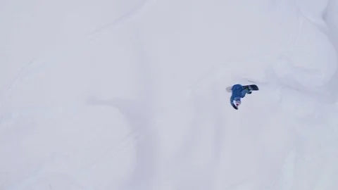 Snowboarding Aerial View Video stock 85201478