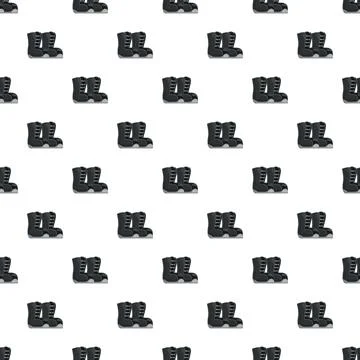 Snowboarding boots repeating pattern on white background Illustrazione stock