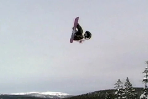 Snowboarding Competition - tricks Stock Footage 7740587