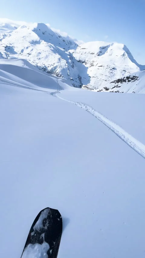 SNOWBOARDING DOWN OPEN SNOW Stock Footage 249111166