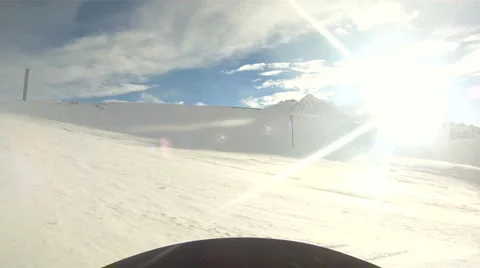 Snowboarding downhill Stock Footage 3074576