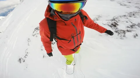 Snowboarding drop Stock Footage 67018034