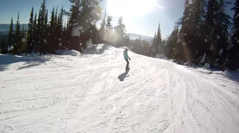 Snowboarding with a friend Stock Footage 22475967