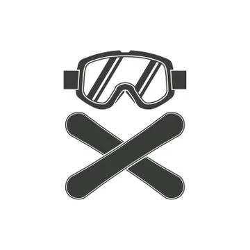 Snowboarding goggles logo design. Vector illutration. Isolated. Stock Illustration