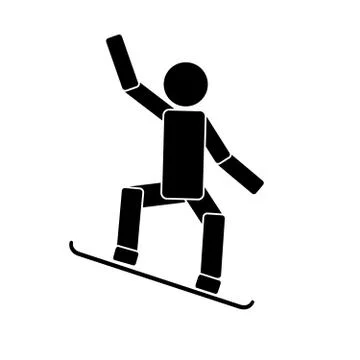 Snowboarding. Icon on white background Stock Illustration